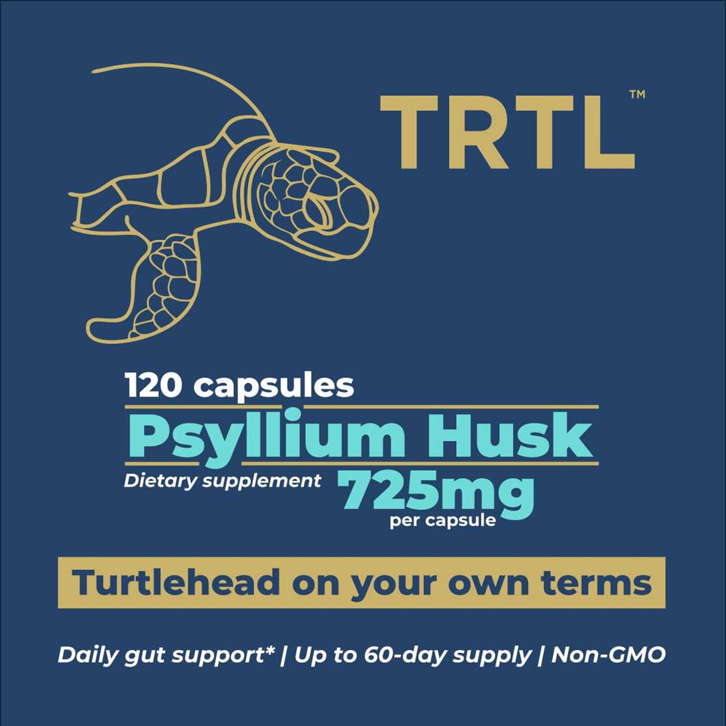 TRTL Psyllium Husk 725mg Capsules 120 Count