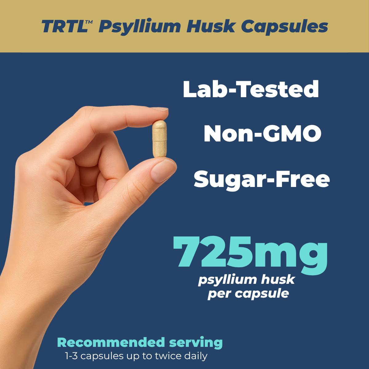 TRTL Psyllium Husk 725mg Capsules 240 Count